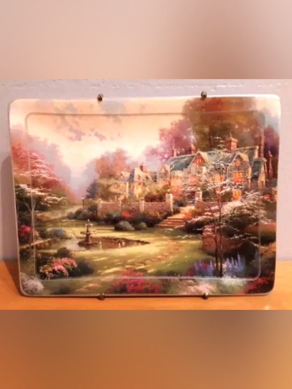 Thomas Kinkade Garden beyond  Spring Gate Wall Art Plate